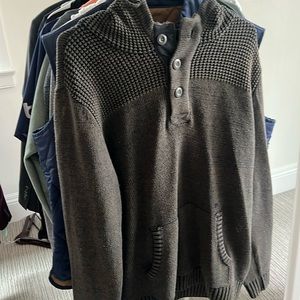 Retrofit sweater with hood size large